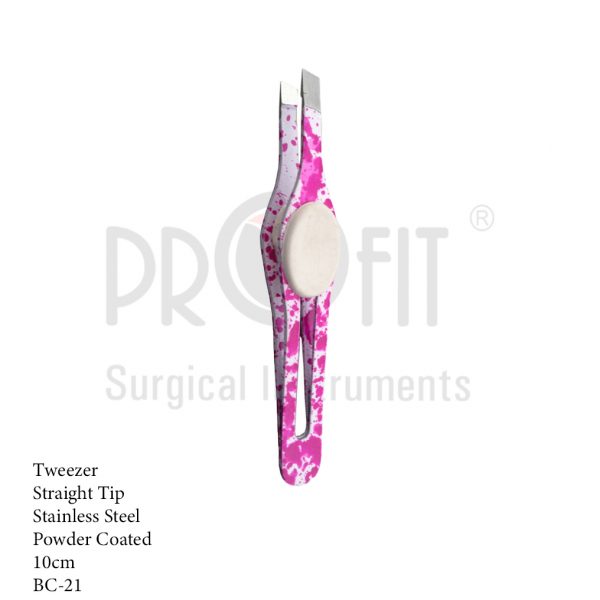 professional-precision-and-general-tweezers-straight-tip-powder-color-coated-9-5-cm-bc-21